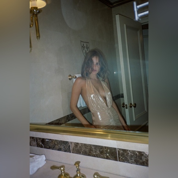 ZARA MIDI DRESS WITH METALLIC THREAD - Picture 7 of 11